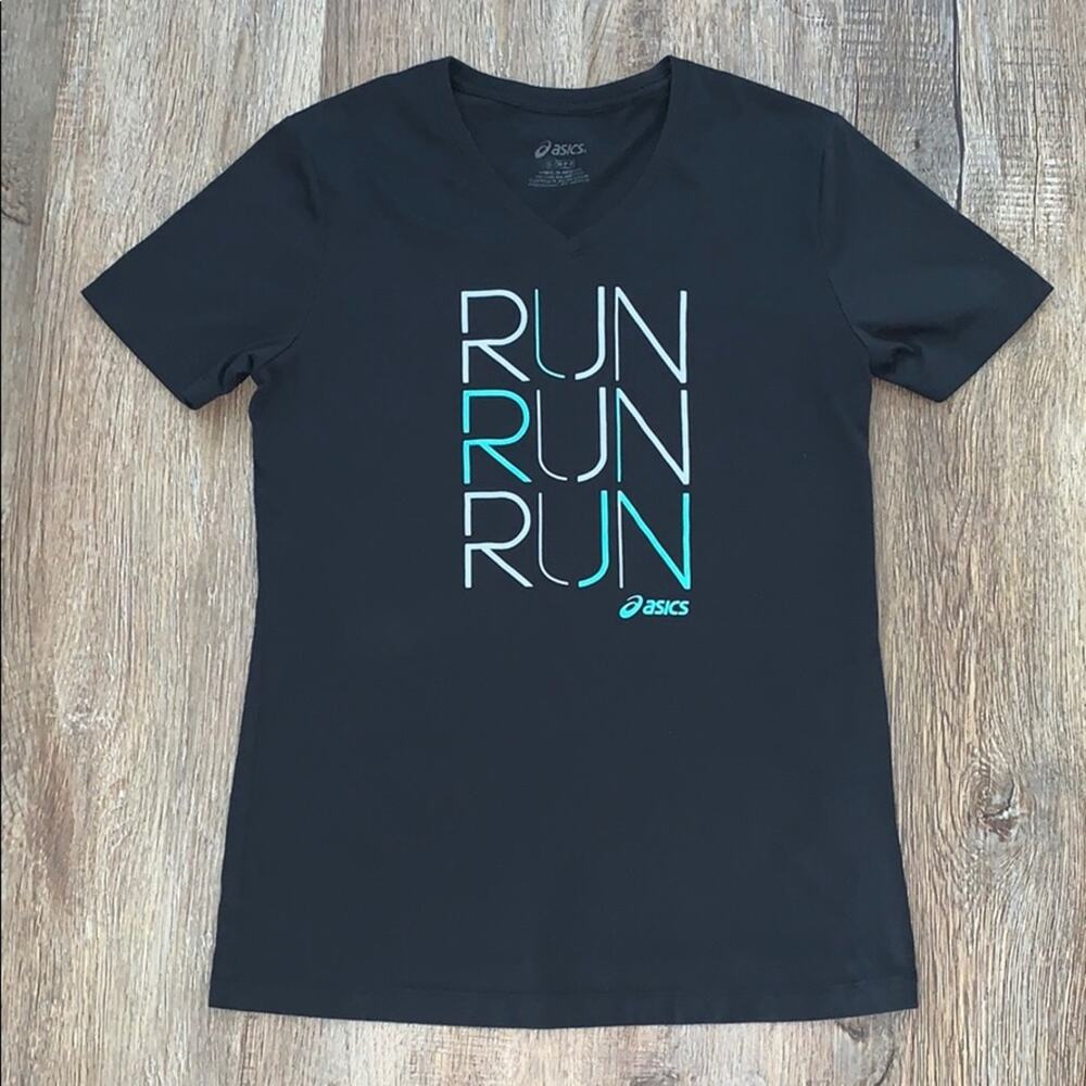 ASICS Run Graphic V-Neck Short Sleeve Tee S
